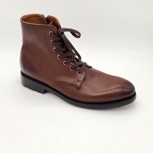 Frye Brown Leather Lace-Up Ankle Boots